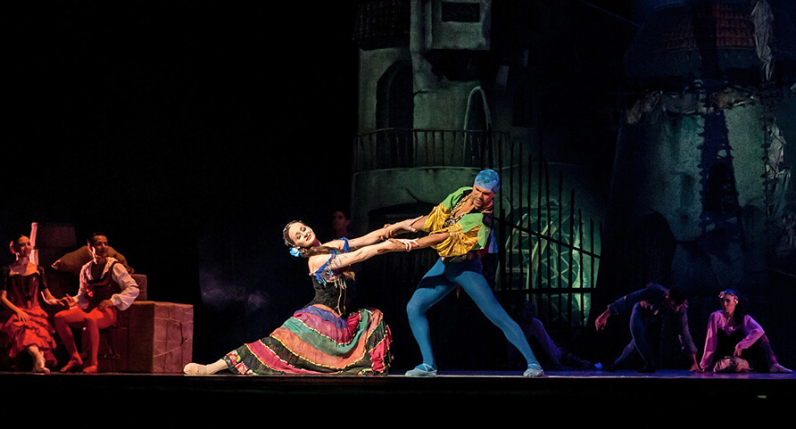 Balletstuk Don Quichot waarbij kostuums gedragen worden